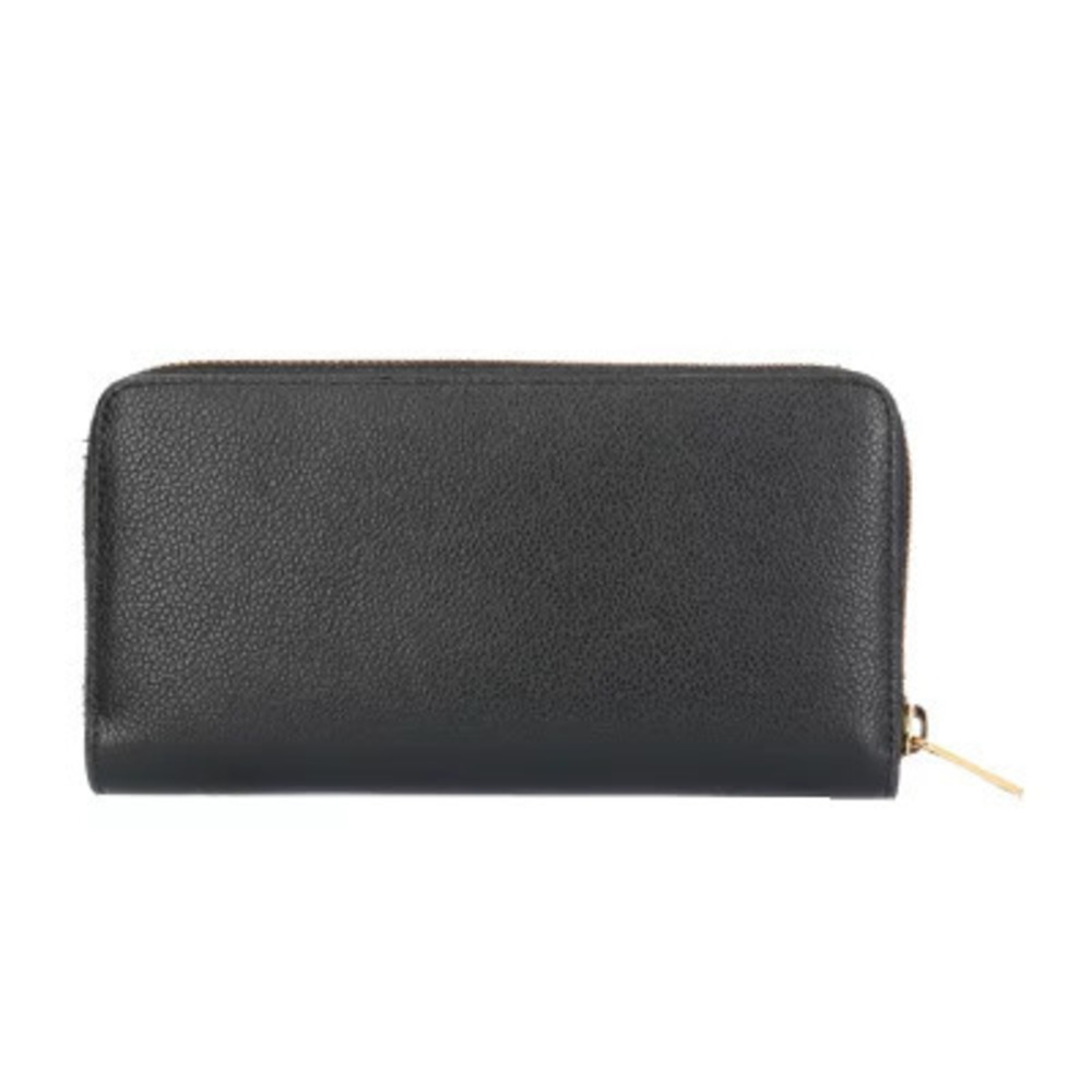 Celine Wallet Zip Triomphe Leather Long Black